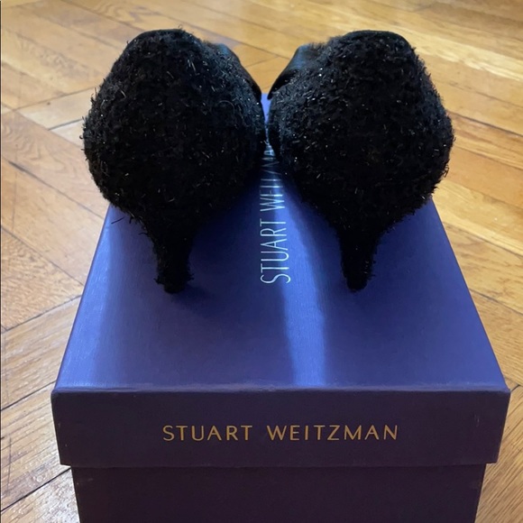 NWT Stuart Weitzman Bowcozy Black Boucle Heels - Picture 8 of 14